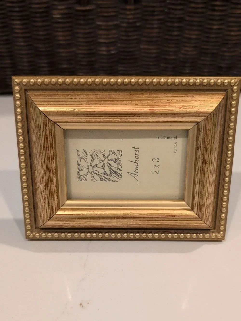 Gold Beaded Picture Frame - 2x3 Photo Opening